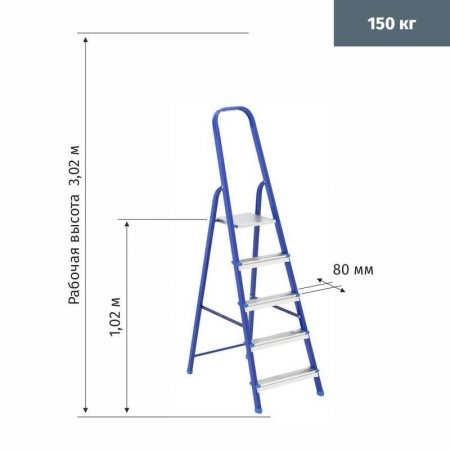 Стремянка стальная 5 ступеней Сибртех 97845
