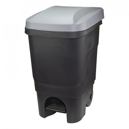 Контейнер для раздельного сбора мусора Idea 60 л пластик серый/черный  (69x39x39 см)