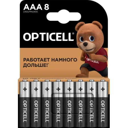 Батарейка AAA мизинчиковая Opticell Basic (8 штук в упаковке)