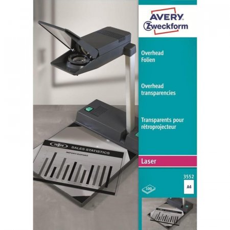 Пленка для проекторов Avery Zweckform Z3552 прозрачная А4 (100 листов, артикул производителя 3552)