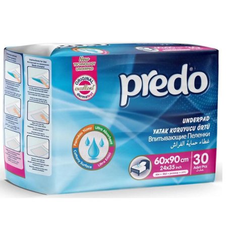 Пеленки одноразовые впитывающие Predo 60x90 см (30 штук в упаковке)