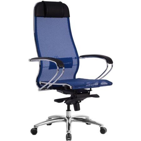 Кресло для руководителя Samurai S-1.04 синее (сетка, металл)
