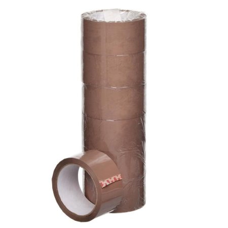 Клейкая лента упаковочная 48 мм x 55 м 43 мкм коричневая (6 штук в  упаковке)