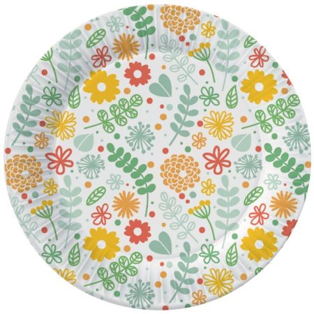 Набор тарелок ND Play Желтые цветы бумажная 230 мм разноцветных 6 штук в  упаковке