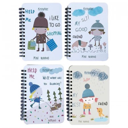 Тетрадь общая Kroyter Girlfriends А6 60 листов в точку на спирали  (обложка в ассортименте)