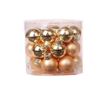 Набор елочных шаров Золотые шарики стекло (диаметр 2.5 см, 24 штуки в  упаковке)