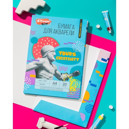 Бумага для рисования акварелью Комус Арт А4 20 листов (160 г/кв.м) Бумага для рисования акварелью Комус Арт А4 20 листов (160 г/кв.м)