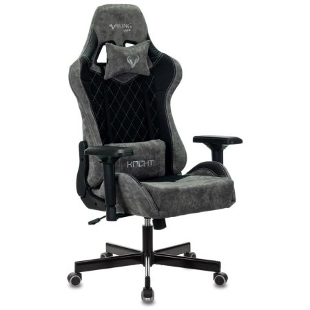 Кресло игровое Viking 7 Knight темно-серое/черное (искусственная кожа/ткань, металл)