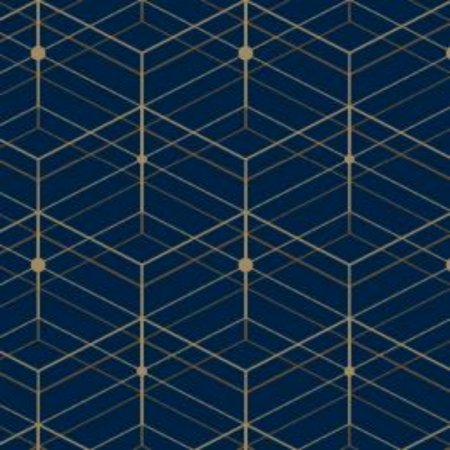 Бумага упаковочная Miland Стильная абстракция мелованная  синий/золотистый 80 г/кв.м (10 листов в рулоне 70x100 см)