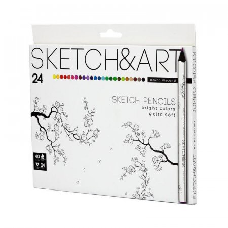 Карандаши цветные SKETCH&ART 24 цвета трехгранные