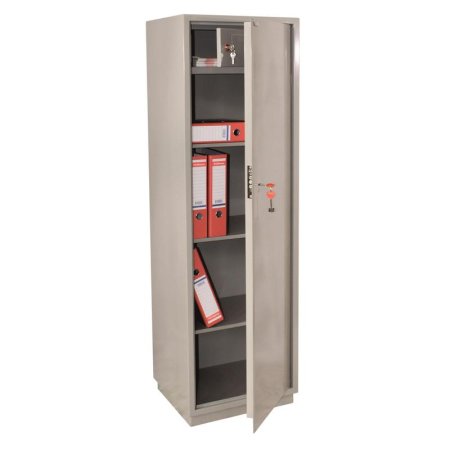 Шкаф бухгалтерский металлический КБC 031т (трейзер, ключевой замок, 470x390x1550 мм)