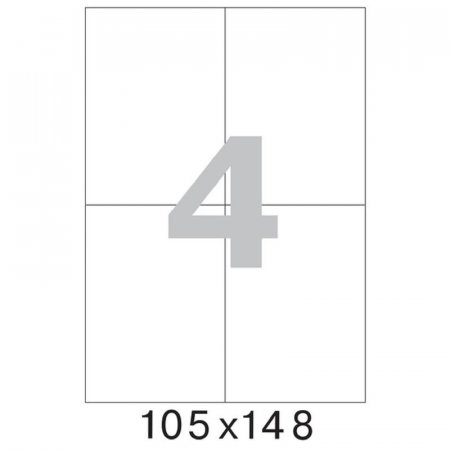 Этикетки самоклеящиеся Office Label эконом 105x148 мм белые (4 штуки на листе А4, 100 листов в упаковке)