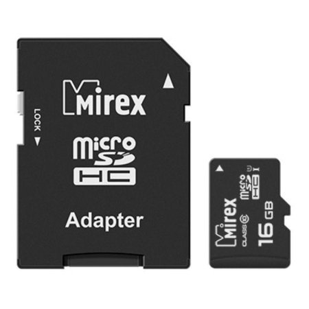 Карта памяти 16 ГБ microSDHC Mirex 13613-ADSUHS16 Class 10 UHS-I U1