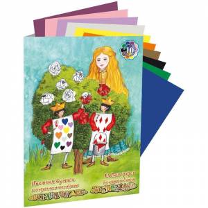 Бумага цветная для оригами и аппликации Лилия Холдинг Страна чудес Карты  А4 10 цветов 10 листов