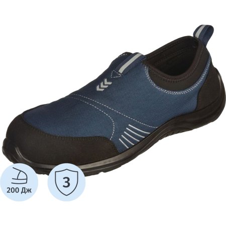 Кроссовки рабочие KD 001 ПУ из текстиля/искусственной кожи синие/черные  с металлическим подноском размер 38