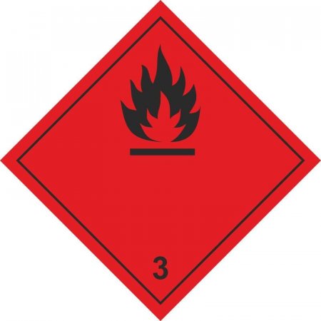 Знак безопасности Легковоспламеняющиеся жидкости О3 (250x250 мм, полипропиленовая пленка)