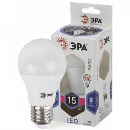 Лампа  светодиодная ЭРА LED 15 Вт E27 грушевидная 6000 К дневной белый свет