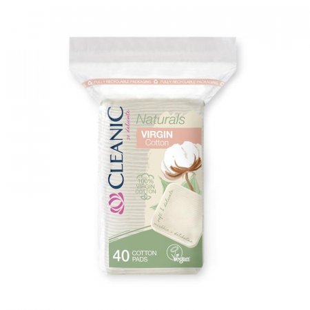 Диски ватные Cleanic Naturals Virgin Cotton 40 штук в упаковке