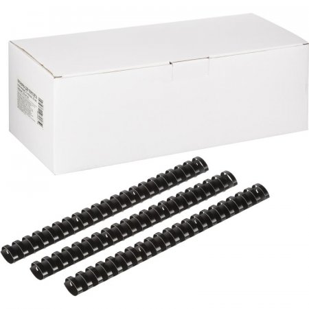 Пружины для переплета пластиковые 25 мм черные (50 штук в упаковке)