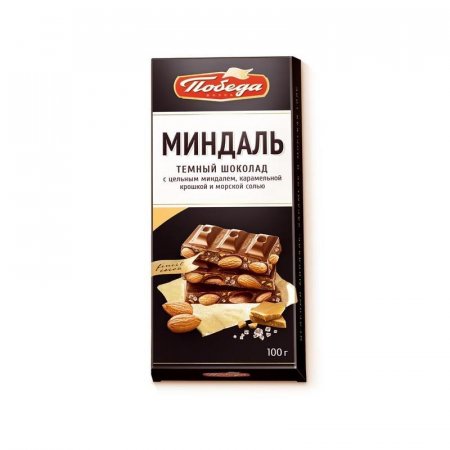 Шоколад Победа вкуса темный миндаль/карамель/морская соль 100 г