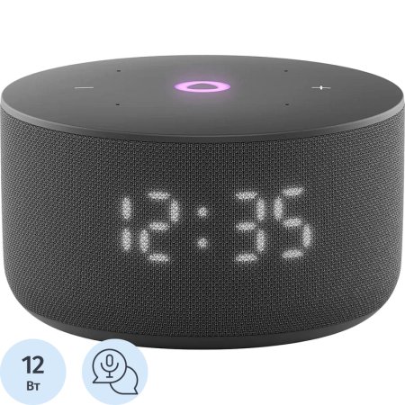Умная колонка Яндекс Станция Мини 3 чёрная с микрофоном (YNDX-00027BLK)
