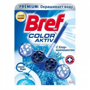 Блок гигиенический для унитаза Bref Color Aktiv с хлор-компонентом 50 г