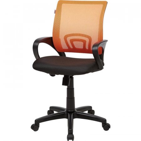 Кресло офисное Easy Chair 304 оранжевое/черное (сетка/ткань, пластик)