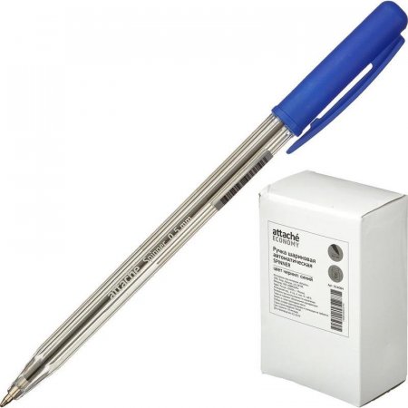 Ручка шариковая одноразовая автоматическая Attache Economy Spinner синяя (толщина  линии 0.5 мм)