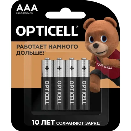 Батарейка AAA мизинчиковая Opticell Basic (4 штуки в упаковке)