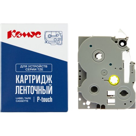 Картридж Комус TZE-755 для принтера этикеток Brother (24 мм х 8 м, цвет  ленты зеленый, шрифт белый)