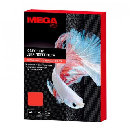 Обложки для переплета ProMEGA Office А4 (красный, лен)
