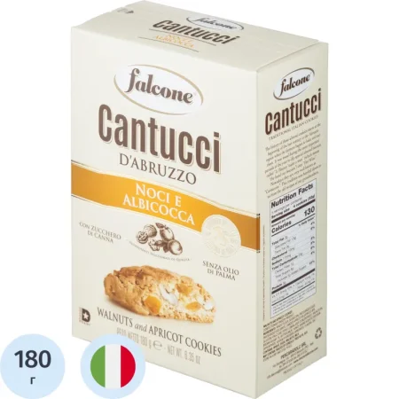 Печенье сахарное Falcone Кантуччи с грецким орехом и абрикосом 180 г