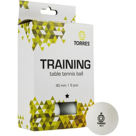Мяч для настольного тенниса Torres Training 40 мм (6 штук в упаковке)