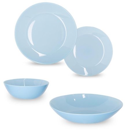 Набор столовой посуды на 4 персоны Luminarc Лили 16 предметов стекло  голубой (Q6884)
