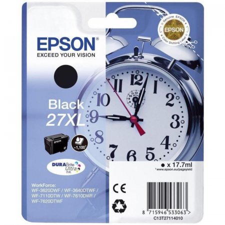 Картридж струйный Epson C13T27114022 черный повышенной емкости