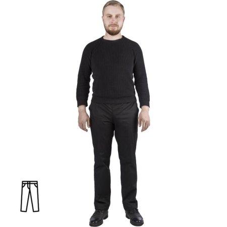 Брюки повара у23-БР черные (размер 44-46, рост 170-176)