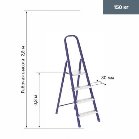 Стремянка стальная 4 ступени Сибртех 97844