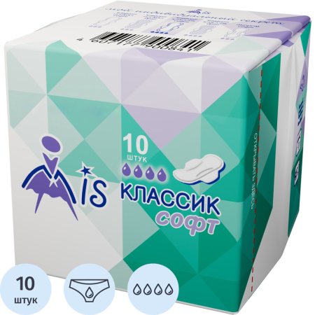 Прокладки женские гигиенические Mis Классик Софт (10 штук в упаковке)