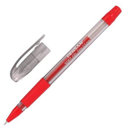 Ручка гелевая неавтоматическая Pensan Soft Gel красная (толщина линии  0.35 мм)