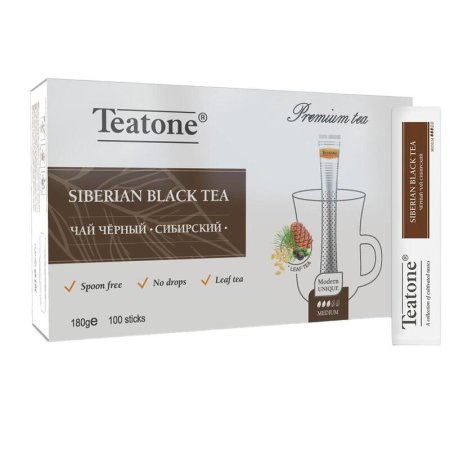 Чай Teatone черный с ароматом кедра и можжевельника 100 стиков