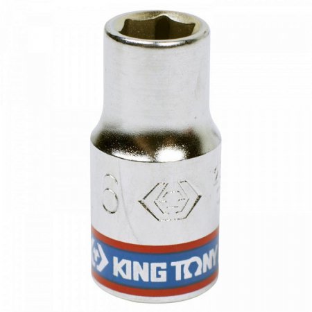 Головка торцевая King Tony шестигранная 1/4 дюйма 6 мм (233506M)