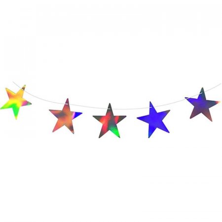 Гирлянда праздничная Пати Бум Звезды голография длина 200 см