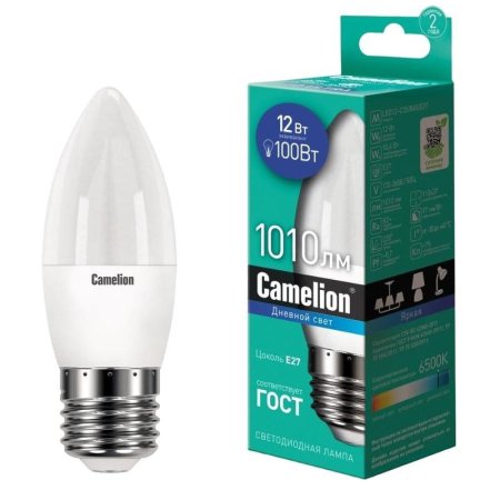 Лампа светодиодная Camelion LED12-C35/865/E27 свеча 12Вт E27 6500K  1010Лм 220В 13692
