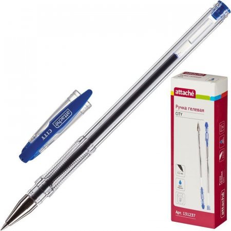 Ручка гелевая Attache City синяя (толщина линии 0,5 мм)
