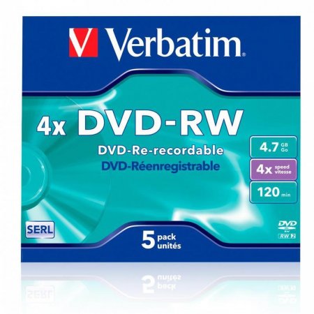 Диск DVD-RW Verbatim Serl Matt Silver 43285