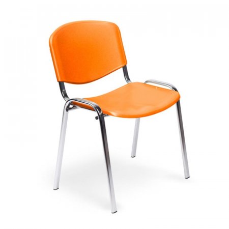 Стул офисный Easy Chair Изо оранжевый (пластик, металл хромированный)