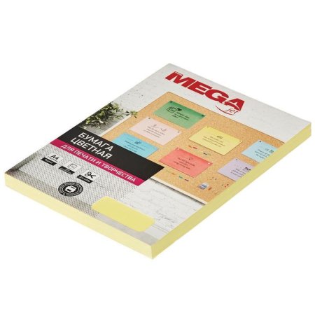Бумага цветная для печати ProMega jet желтая пастель (А4, 80 г/кв.м, 100  листов)