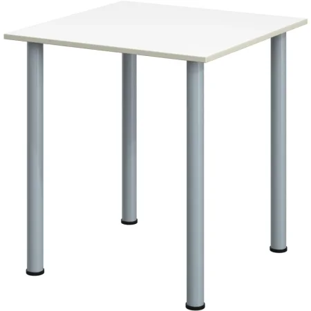Стол обеденный Комус МДС с заглушками на опорах (белый/серый,  700х700х760 мм)