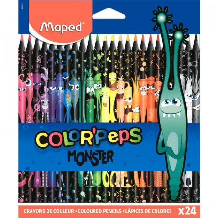 Карандаши цветные Maped Color'Peps Monster 24 цвета трехгранные