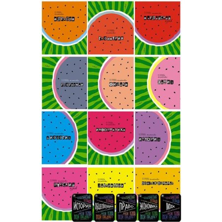 Набор тетрадей предметных Апплика Арбузы А5 40 листов (12 штук в  упаковке)